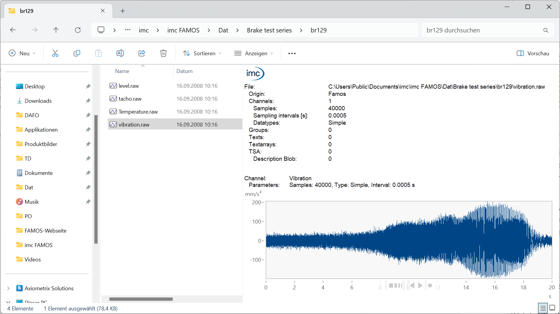 Vorschau-Darstellung vor dem Laden innerhalb des Windows-Explorers