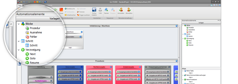 Test stand automatization with imc STUDIO