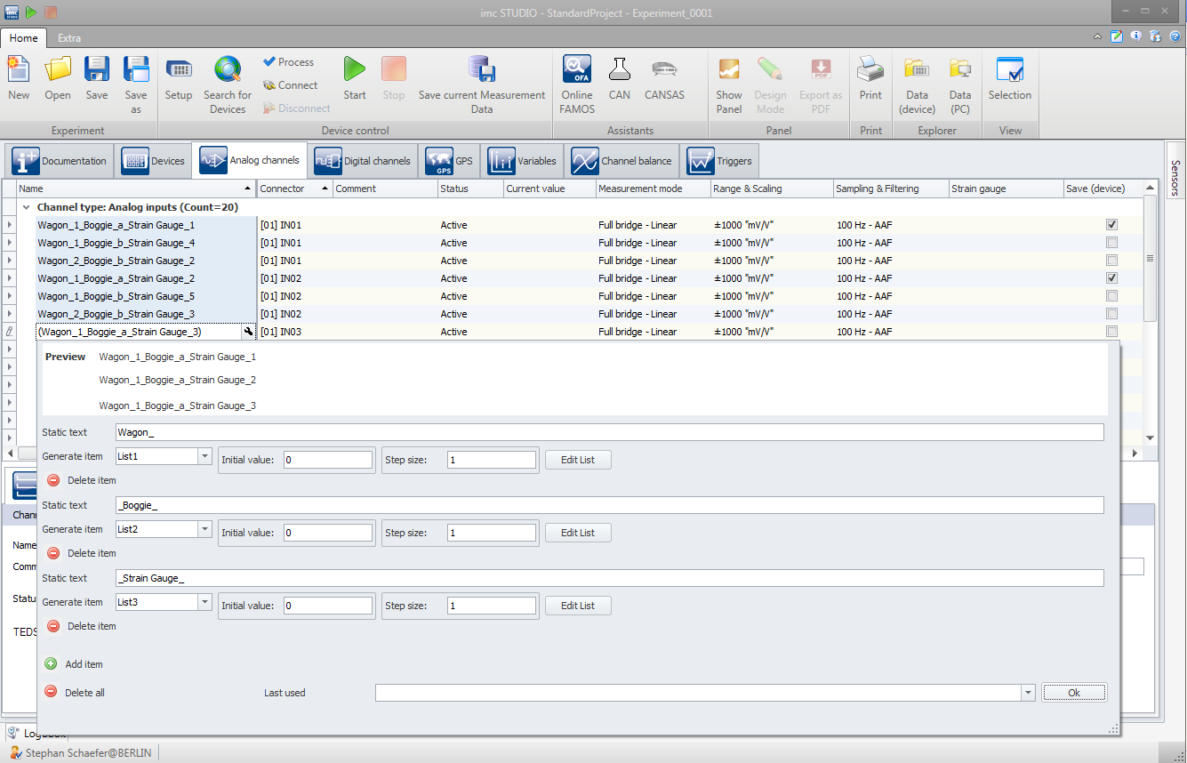 Result after automatic naming