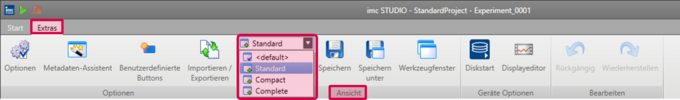 imc STUDIO 5.0 - Auswahl des Views