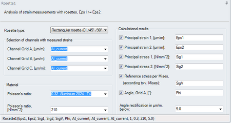 strain gauge rosette calculation